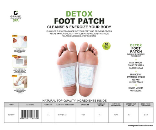 GRAND INNOVATIONS 10 PCS FOOT DETOX PATCH - BAMBOO VINEGAR