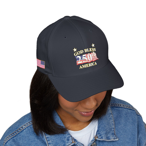 American Pride 250th Anniversary Embroidered Cap, Patriotic Hat, Closed-Back Structured Cap