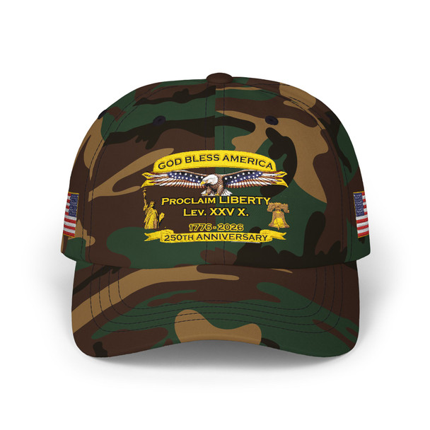 God Bless America 250th Anniversary Embroidered Baseball Cap