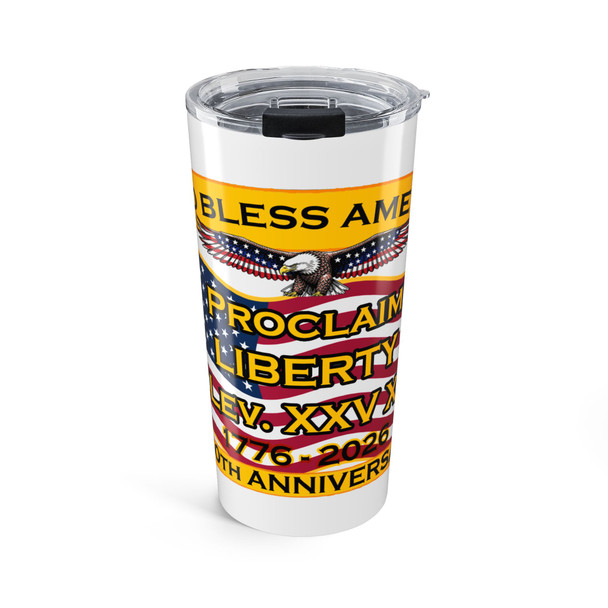 Patriotic 20oz Tumbler – 'Proclaim Liberty' Eagle & Flag Travel Cup