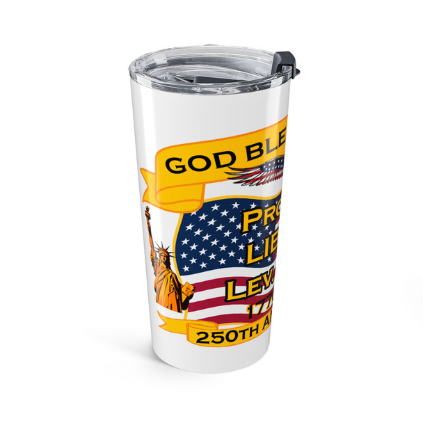 Patriotic 20oz Tumbler – 'Proclaim Liberty' Eagle & Flag Travel Cup