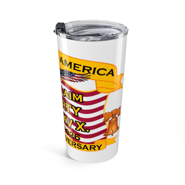 Patriotic 20oz Tumbler – 'Proclaim Liberty' Eagle & Flag Travel Cup