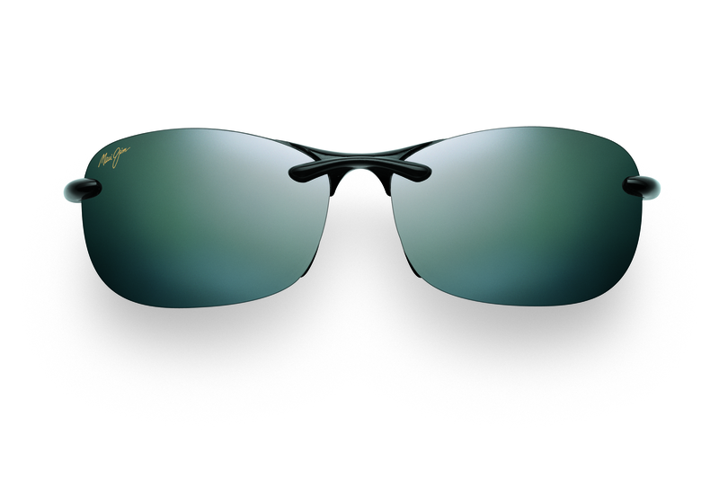 HANALEI ASIAN FIT Sunglasses - Maui Jim Authorized Retailer  Maui Jim HANALEI Gloss Black POLARIZED Neutral Grey Lens Sunglass display picture 1