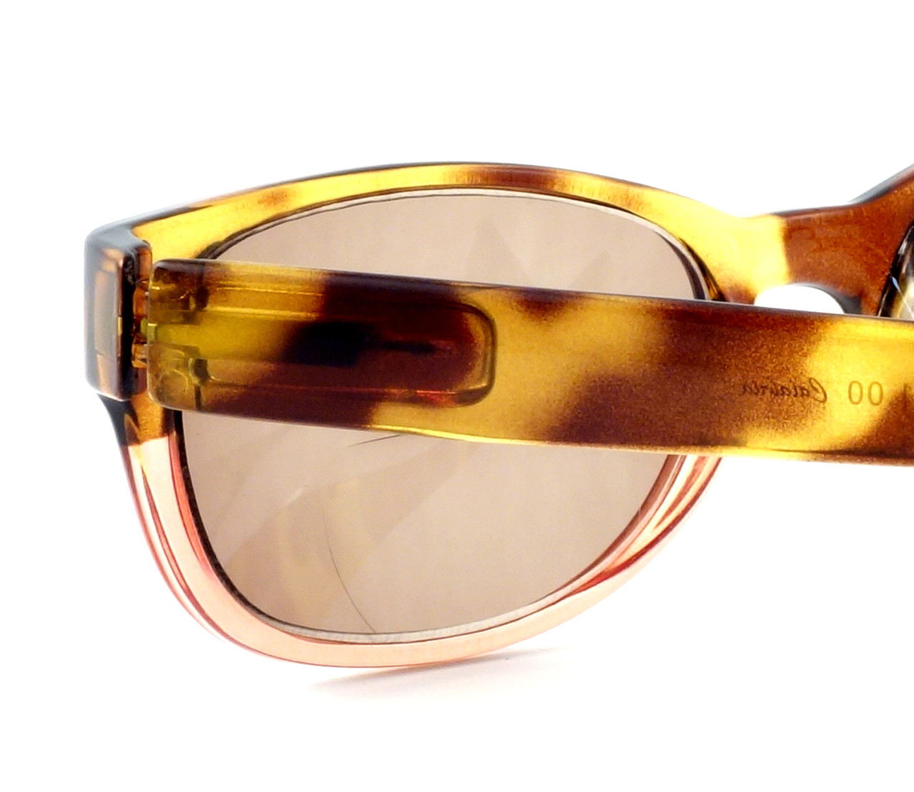 Calabria Designer Oval Reading Sunglasses – Champagne Tortoise Frame With Gradient Grey Lenses