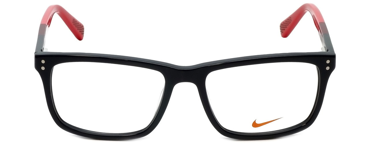 Nike Designer Eyeglasses 7238-015 in Black Team Red 52mm :: Rx Single ...