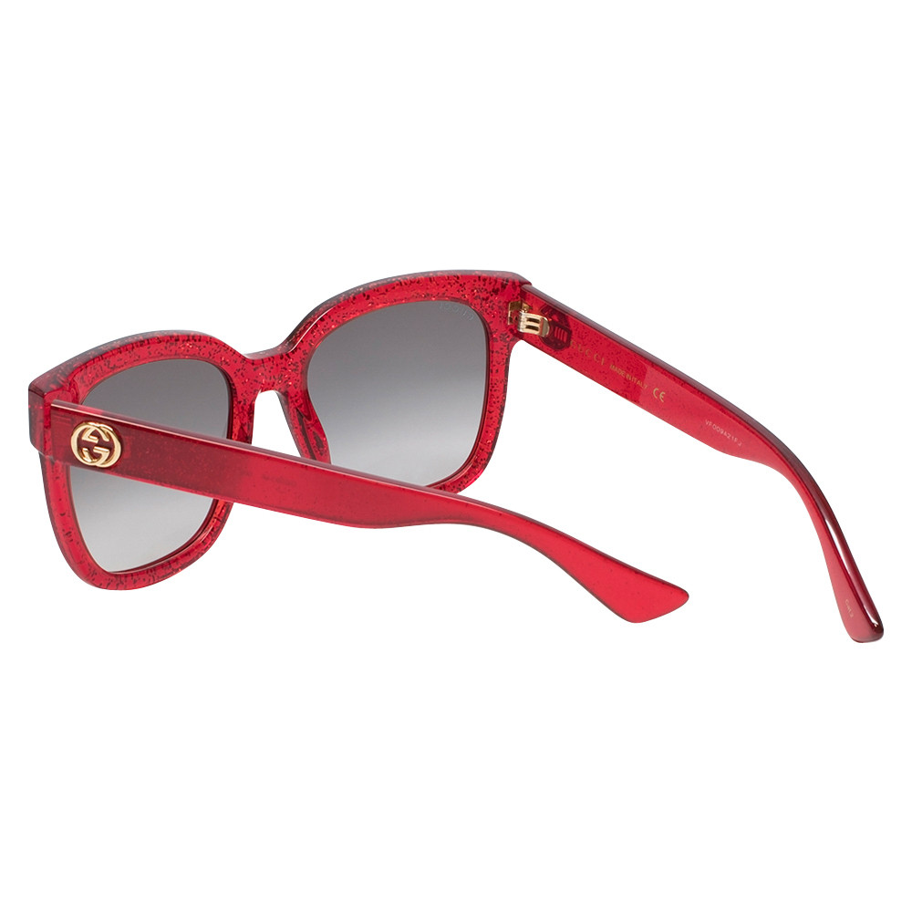 Gucci Sunglasses Red Crystal Glitter/Non-Polarized Grey Gradient