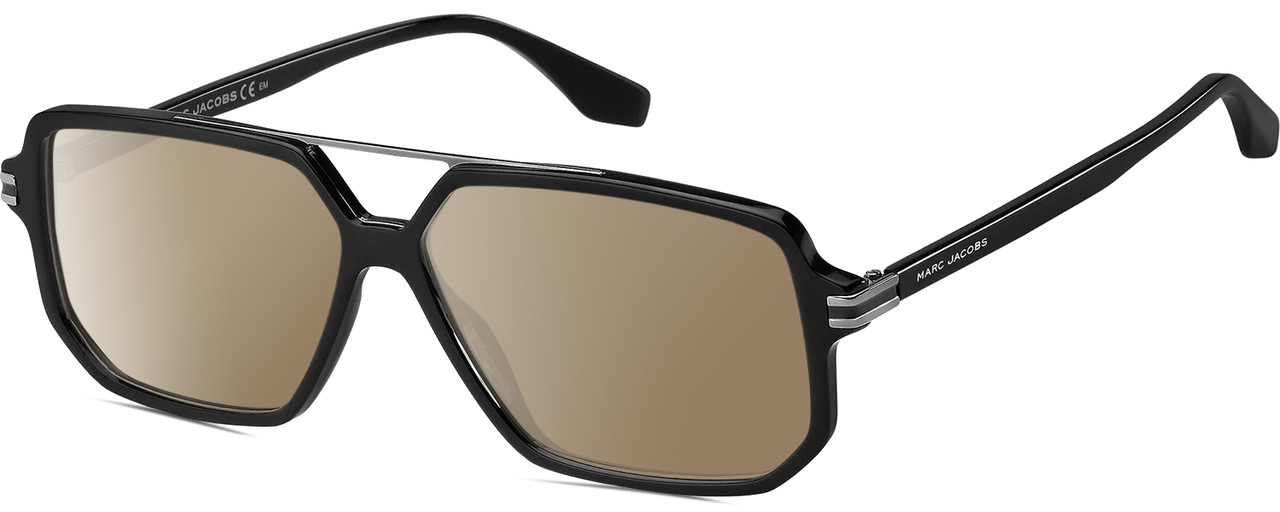Marc Jacobs Black and silver Sunglasses Marc Jacobs Geometric Metal & Acetate Square Sunglasses  main image 3