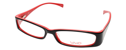 Calabria Viv Designer Eyeglasses 738 in Black-Red :: Progressive