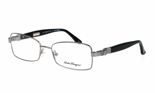 Salvatore Ferragamo Designer Eyeglasses 2106 in Silver-Black :: Rx Bi-Focal
