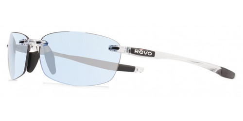 REVO Designer Sunglasses Descend E in Crystal & Green Mirror