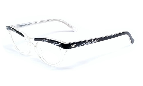 Shuron Designer Eyeglasses Nulady in Ebony & Clear :: Custom Left & Right Lens