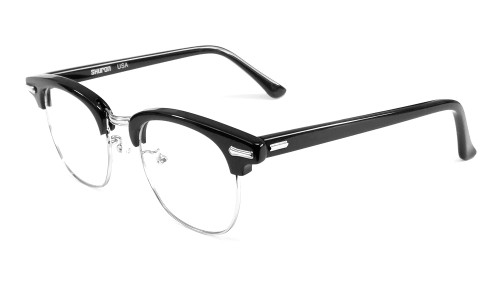 Shuron Designer Eyeglasses Ronsir in Ebony :: Custom Left & Right Lens