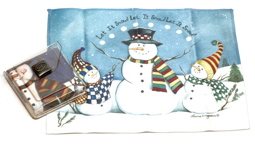 Holiday Christmas Theme Cleaning Cloth Let It Snow