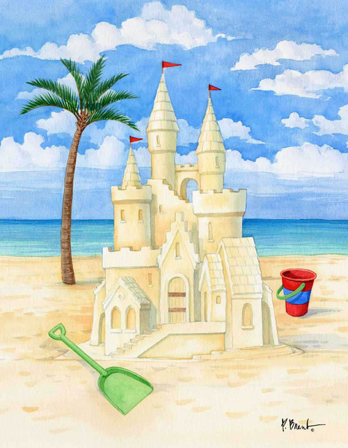 Beach Sand Castle 240-10d-3 Artwork Micro Fiber Cleaning Cloth