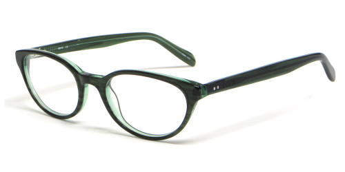 Calabria Viv Designer Eyeglasses Ecru 'Daltrey' in Green :: Rx Single Vision
