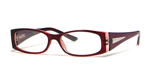 Calabria "Opti Clear" Designer Eyeglasses 3495 in Red :: Custom Left & Right Lens