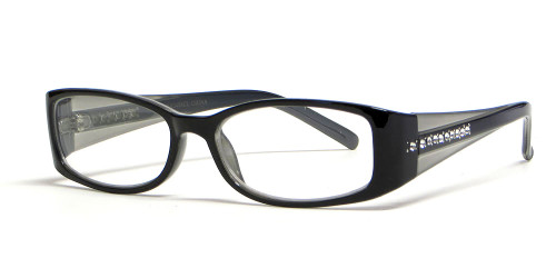 Calabria "Opti Clear" Designer Eyeglasses 3485 in Black Green :: Rx Single Vision