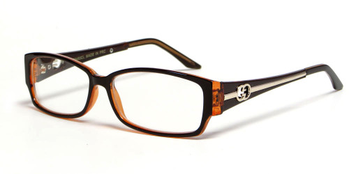 Calabria "Opti Clear" Designer Eyeglasses 3493 in Black Orange :: Rx Bi-Focal