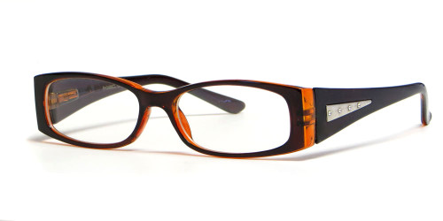 Calabria "Opti Clear" Designer Eyeglasses 3495 in Black Orange :: Rx Bi-Focal