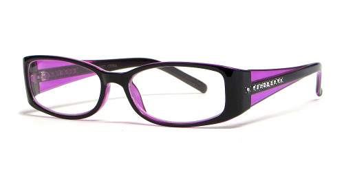 Calabria "Opti Clear" Designer Reading Glasses 3485 in Black Violet