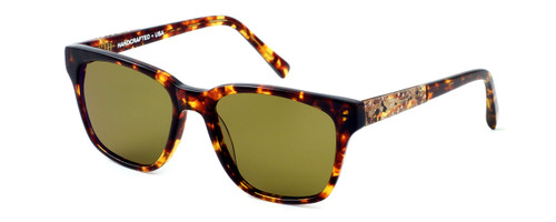 Parkman Handcrafted Polarized Sunglasses Brickma in Tortoise with Coffee & Amber Lens ; Made in the USA