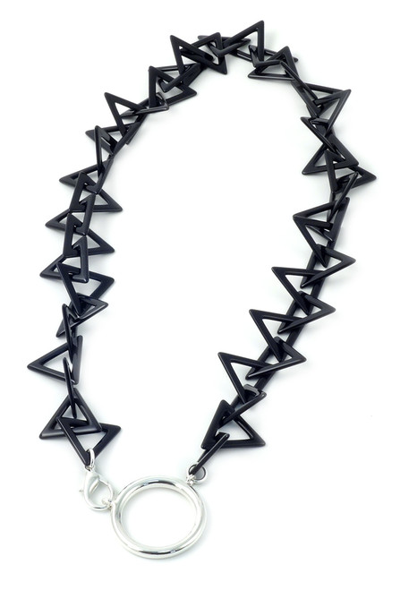 Valrose Acetate Eyeglass Necklace Crafted in France with All Natural Materials ; Black Acetate Chain (Ace901-Link01L)