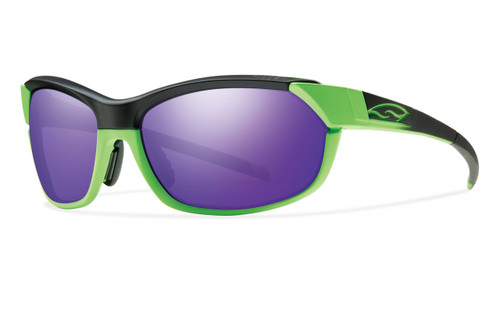 Smith Optics Overdrive Designer Sunglasses in Reactor Green with Purple-Sol-X/Ignitor/Clear Lens Set