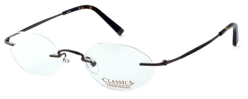 Totally Rimless Designer Eyeglasses TR145-SGE in Satin Brown :: Rx Single Vision