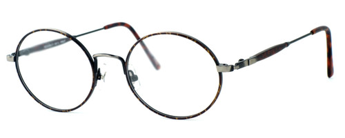 Regency International Designer Eyeglasses Prep in Dark Amber & Antique Silver 49mm :: Custom Left & Right Lens
