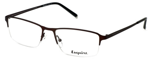 Esquire Semi-Rimless Stainless Steel Eyeglasses EQ1520 in Brown 54mm Custom Lens