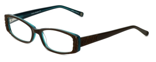 Cinzia Designer Eyeglasses Chisel C1 in Khaki Teal 52mm :: Custom Left & Right Lens