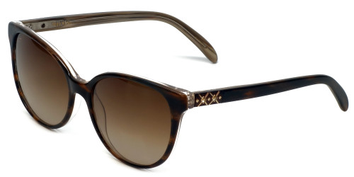 Vera Wang Designer Sunglasses V440 in Horn Frame & Brown Gradient Lens 53mm