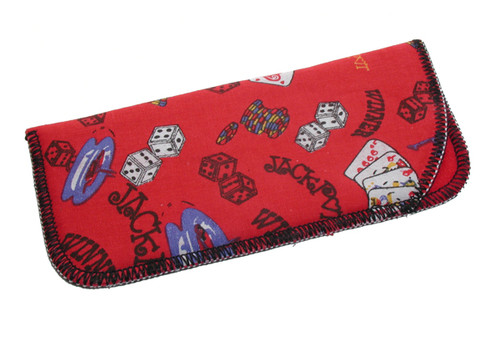 Small Casino Styled Soft Eyeglass Case 4167