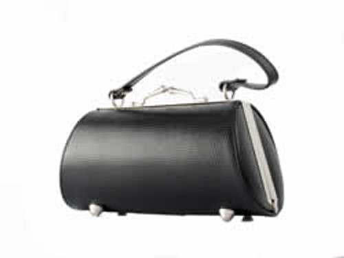 Giorgio Fedon Hard-Shell Evening Bag Lizard & Chrome Easy Open