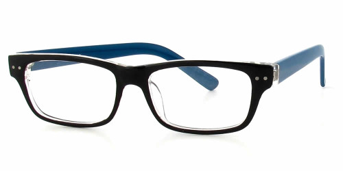 Calabria Soho 1010 Black Blue Designer Eyeglasses :: Custom Left & Right Lens
