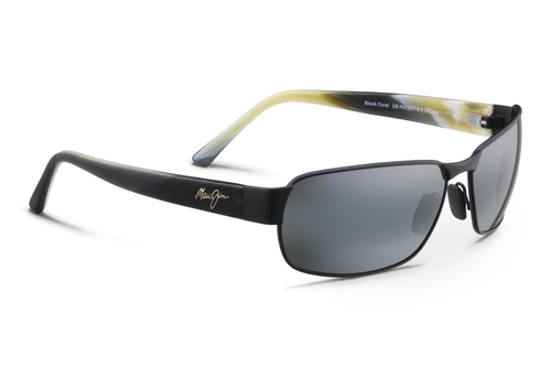Maui Jim BLACK CORAL Matte Black & Neutral Grey Polarized Sunglasses