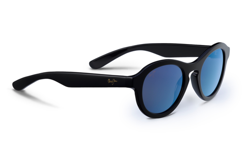 Maui Jim LEIA Gloss Black & Blue Hawaii Polarized Sunglasses