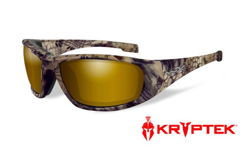 Wiley X Designer Sunglasses WX Boss in KRYPTEK HIGHLANDER Frame & Polarized Venice Gold Mirror (Amber) Lens