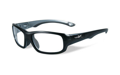 Wiley-X Youth Force Series 'Gamer' in Matte-Black & Dark Silver Safety Eyeglasses :: Progressive