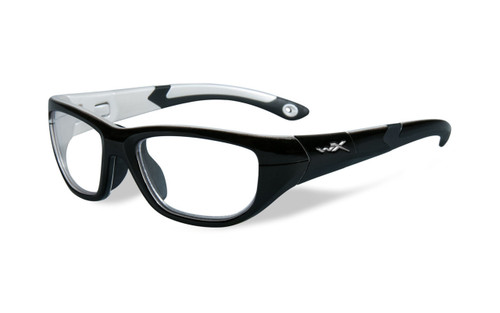 Wiley-X Youth Force Series 'Victory' in Gloss Black & Aluminum Pearl Safety Eyeglasses :: Rx Bi-Focal