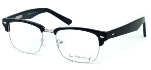 Ernest Hemingway Eyeglass Collection 4629 in Gloss Black & Silver :: Custom Left & Right Lens