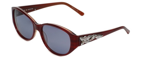 Judith Leiber Designer Sunglasses JL5002-06 in Ruby in Grey Lens