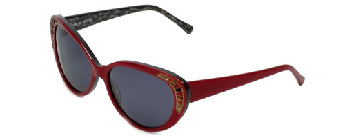 Judith Leiber Designer Sunglasses JL5005-06 in Ruby in Grey Lens