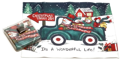 Holiday Christmas Theme Cleaning Cloth, A Wonderful Life