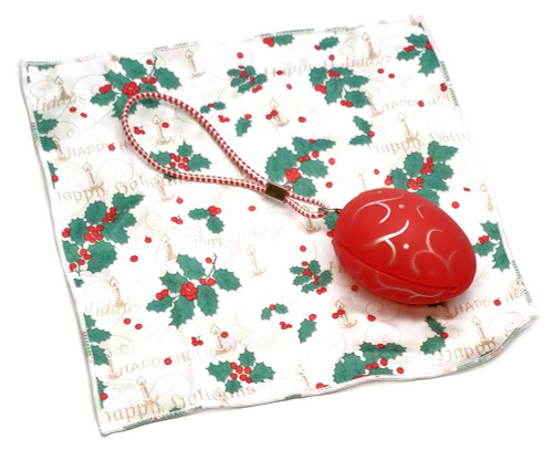 Holiday Christmas Theme Cleaning Cloth, The Egg in Red