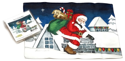 Holiday Christmas Theme Cleaning Cloth, Up The Rooftop