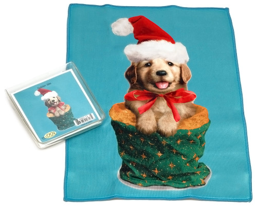 Holiday Christmas Theme Cleaning Cloth, Golden Silo