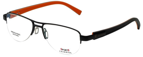 Sports Charriol Designer Eyeglasses SP23019-C4 in Black Orange 54mm :: Progressive