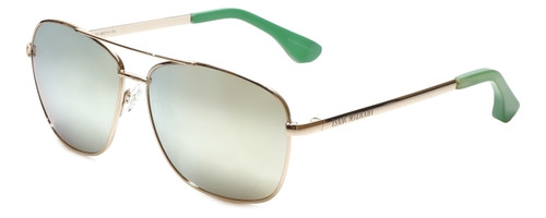 Isaac Mizrahi Designer Sunglasses Aviator in Gold-Green with Gold Mirror