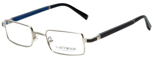 Gold & Wood Designer Reading Glasses Matar-04 in Silver Blue 48mm